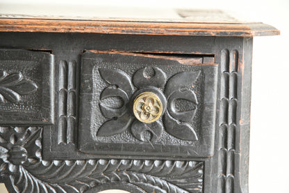 Antique Carved Oak Side Table