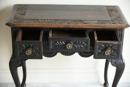 Antique Carved Oak Side Table