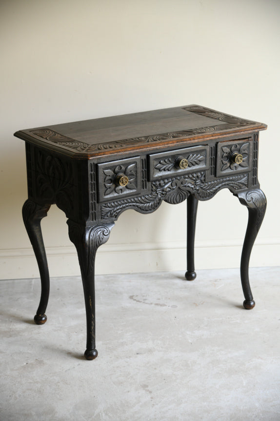 Antique Carved Oak Side Table