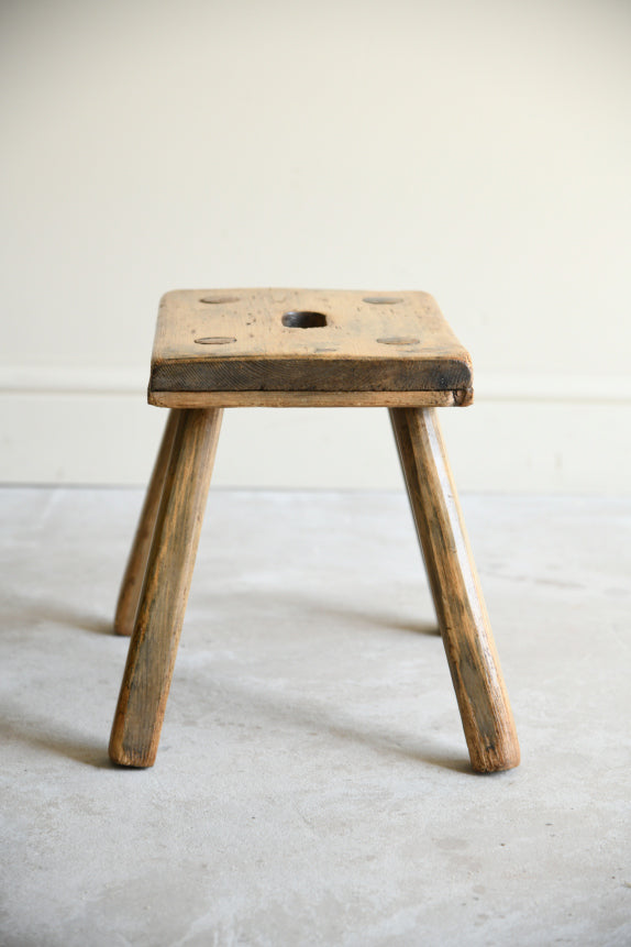 Antique Rustic Pine Milking Stool