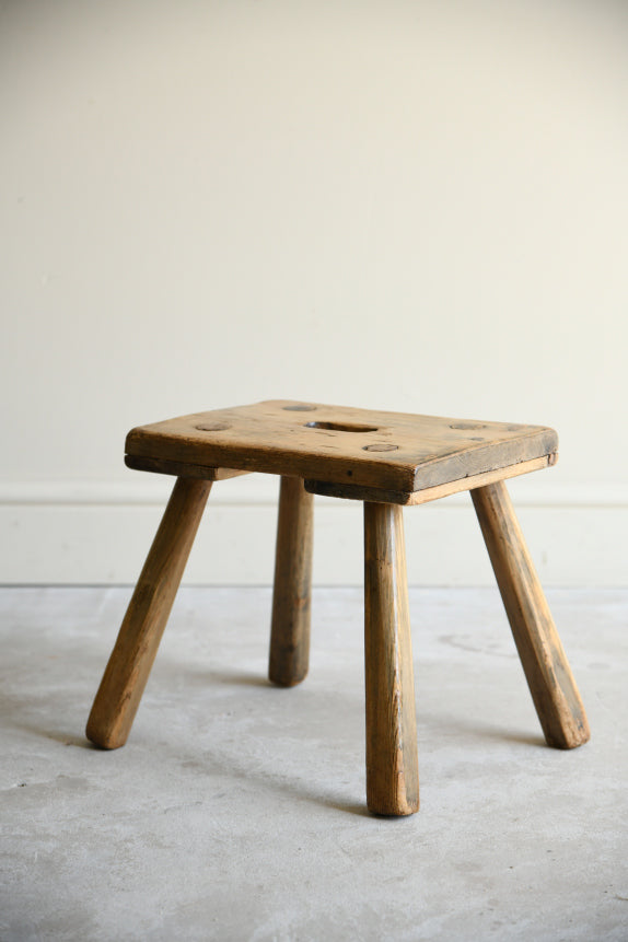 Antique Rustic Pine Milking Stool