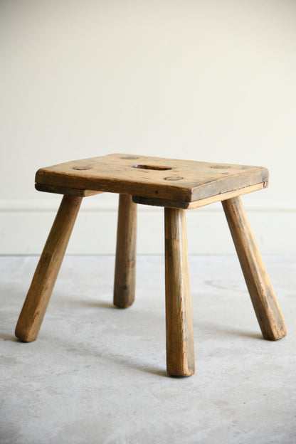 Antique Rustic Pine Milking Stool