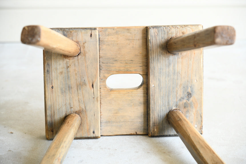 Antique Rustic Pine Milking Stool