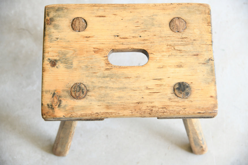 Antique Rustic Pine Milking Stool