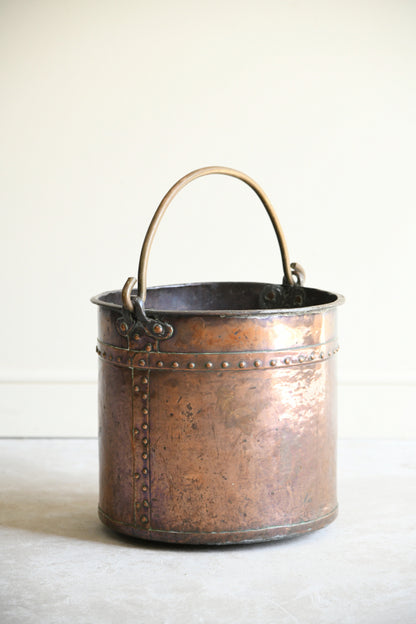 Copper Riveted Coal Bucket