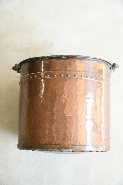 Copper Riveted Coal Bucket