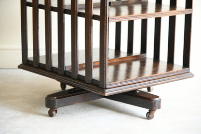 Edwardian Oak Revolving Bookcase