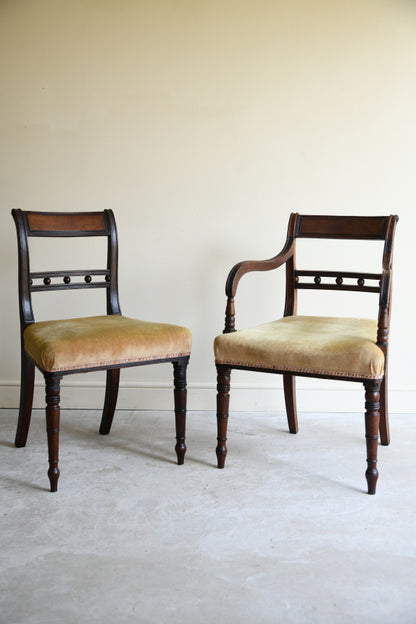 6 Antique 19th Century Bar Back Dining Chairs