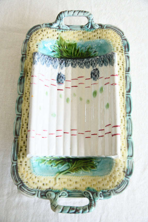 Majolica Asparagus Dish