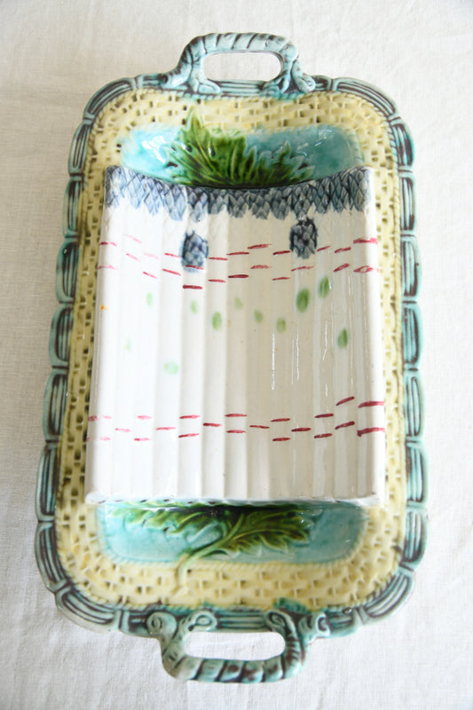 Majolica Asparagus Dish