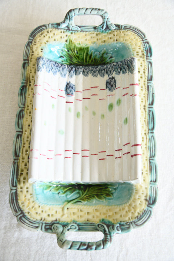 Majolica Asparagus Dish