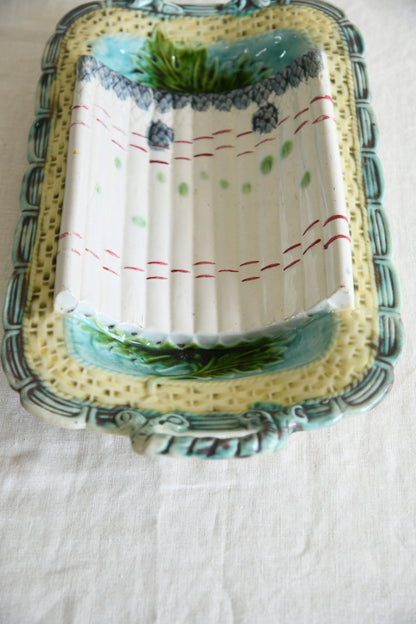 Majolica Asparagus Dish
