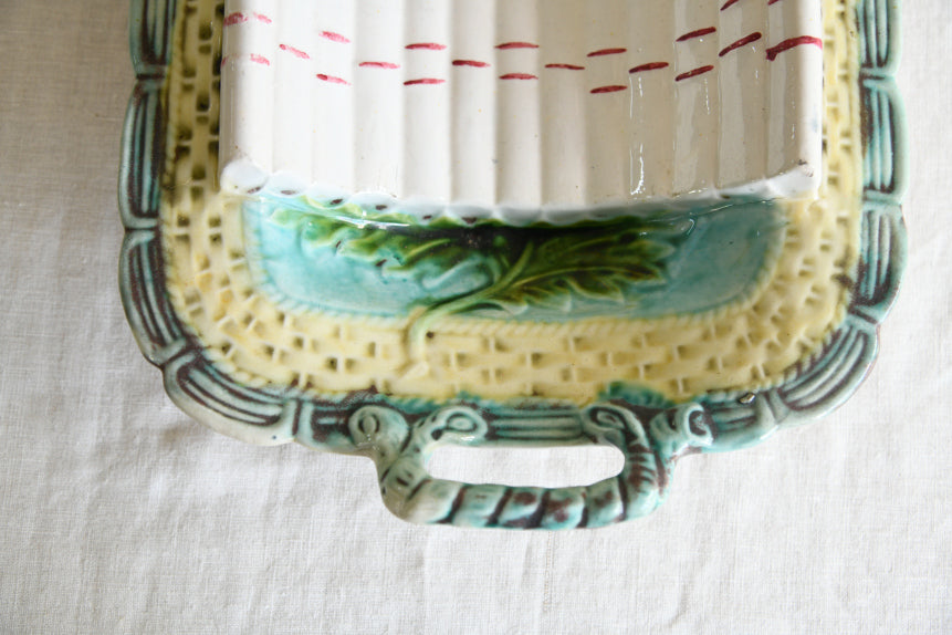 Majolica Asparagus Dish