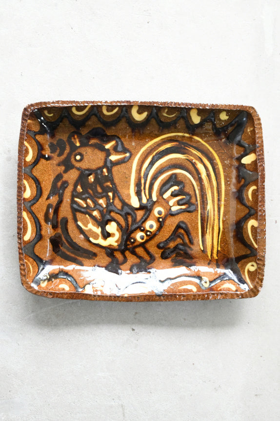 Cockerel Slipware Dish