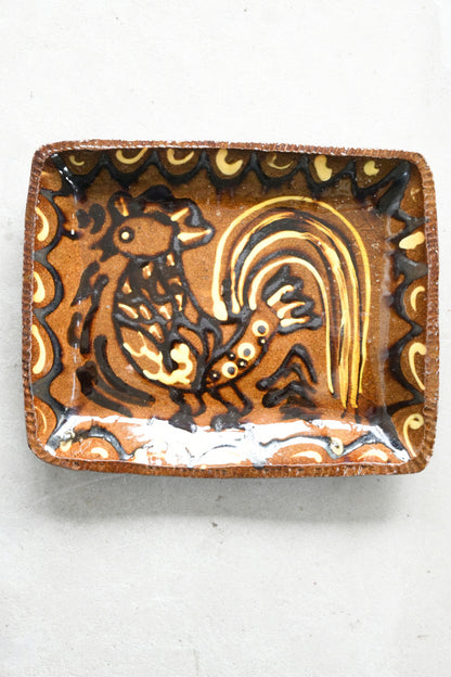 Cockerel Slipware Dish