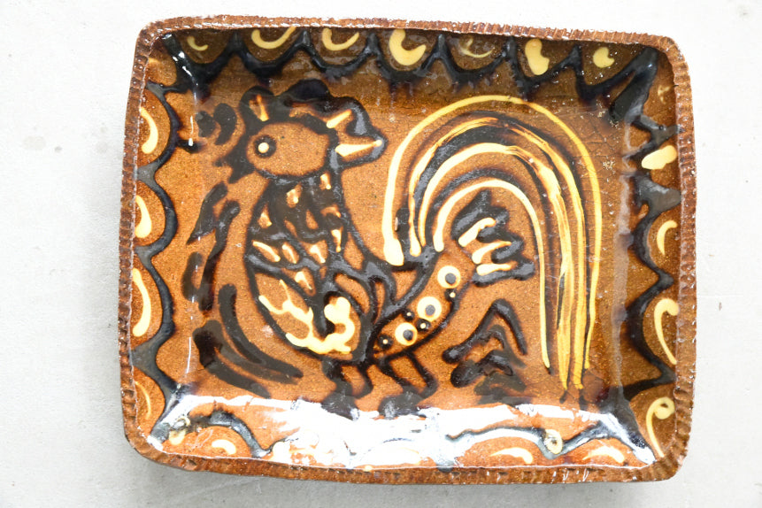 Cockerel Slipware Dish