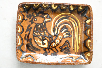 Cockerel Slipware Dish