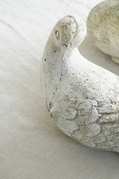 Pair Vintage Composite Stone Doves