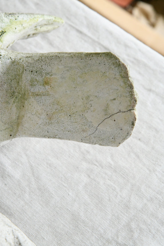 Pair Vintage Composite Stone Doves