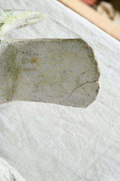 Pair Vintage Composite Stone Doves