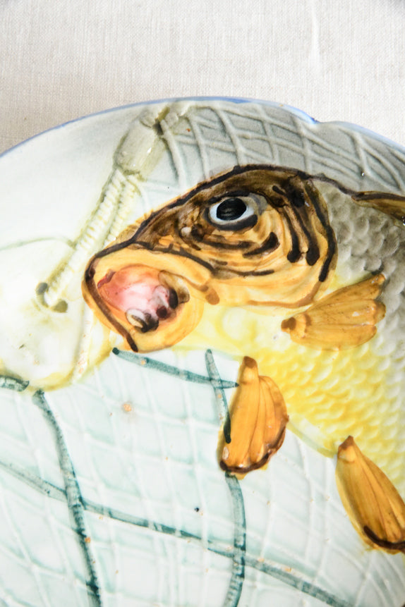 Vintage Majolica Fish Plate