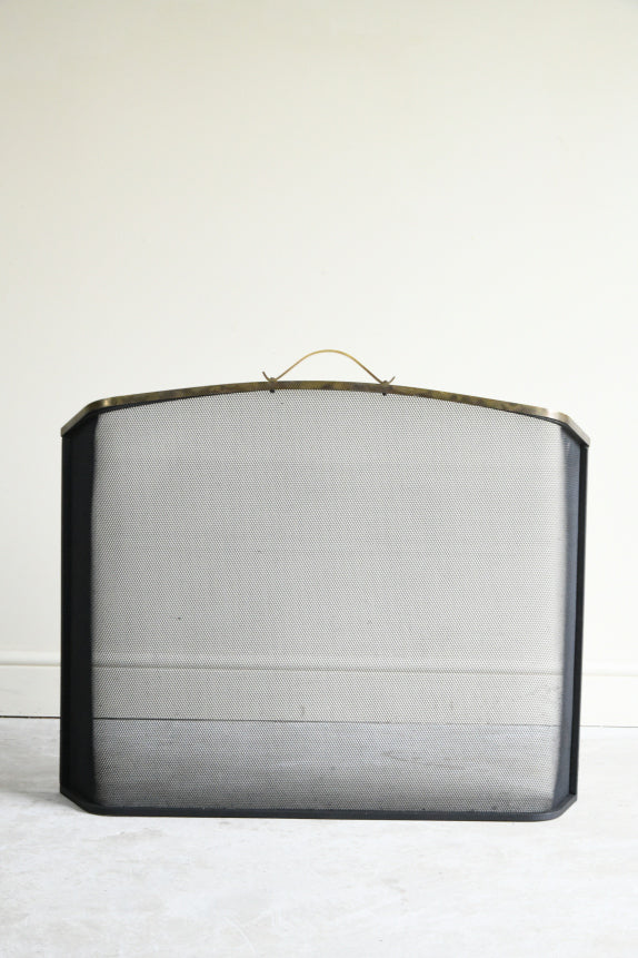 Black & Brass Mesh Fire Guard