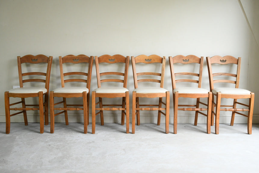 6 Traditional Style Beech Dining Chairs