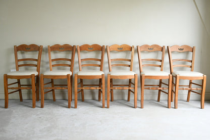 6 Traditional Style Beech Dining Chairs