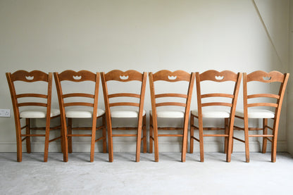 6 Traditional Style Beech Dining Chairs