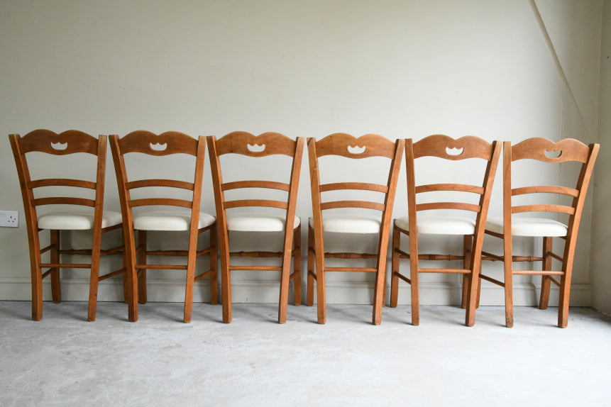 6 Traditional Style Beech Dining Chairs