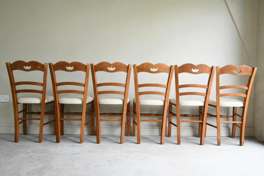 6 Traditional Style Beech Dining Chairs