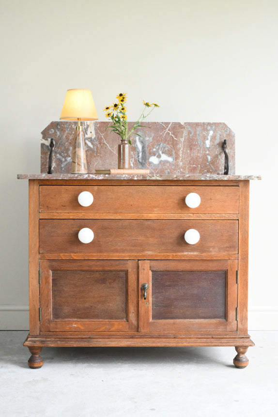 Oak & Marble Washstand