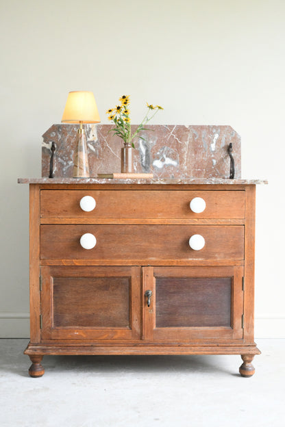 Oak & Marble Washstand