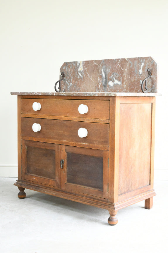 Oak & Marble Washstand