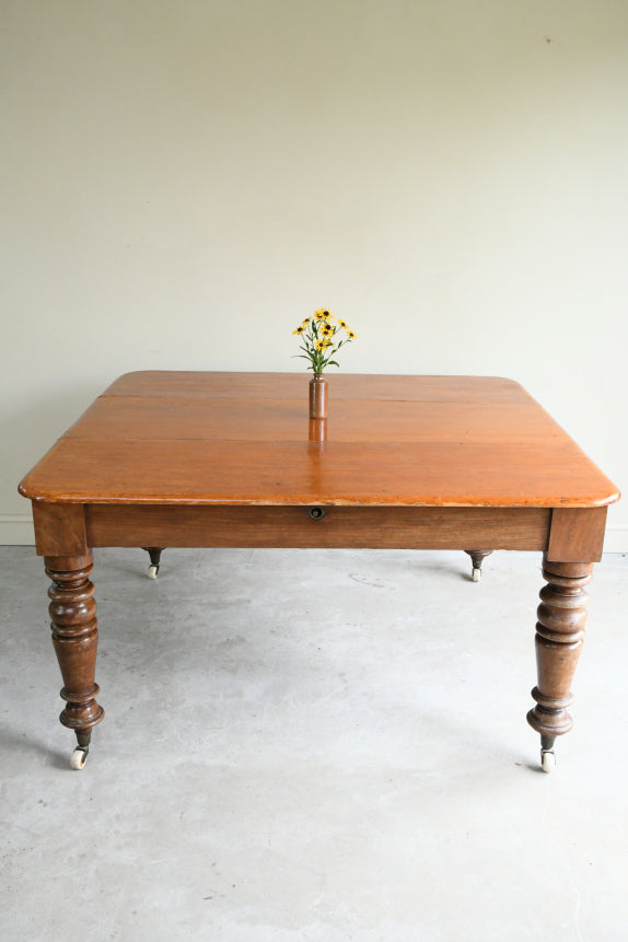 Victorian Pine & Mahogany Extending Dining Table