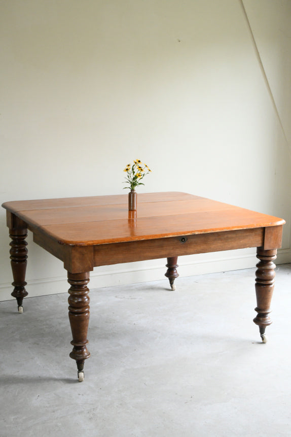 Victorian Pine & Mahogany Extending Dining Table