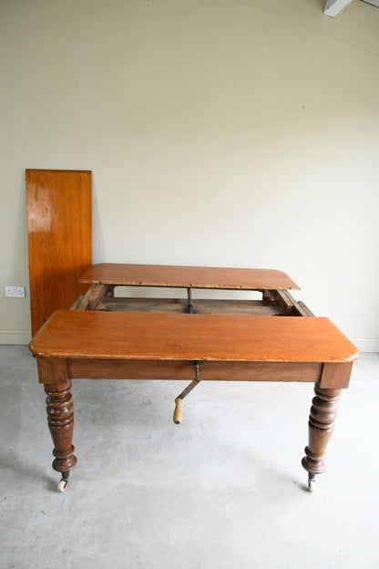 Victorian Pine & Mahogany Extending Dining Table
