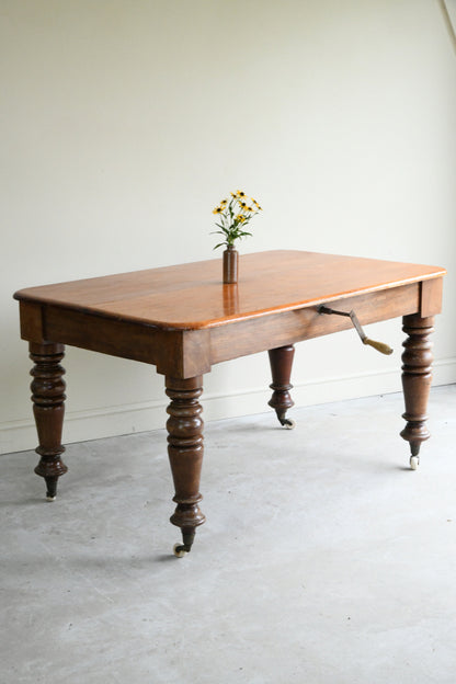 Victorian Pine & Mahogany Extending Dining Table