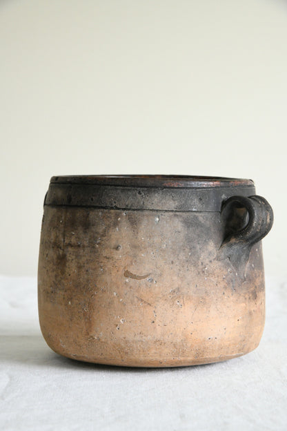 Antique French Vallauris Earthenware Cooking Pot