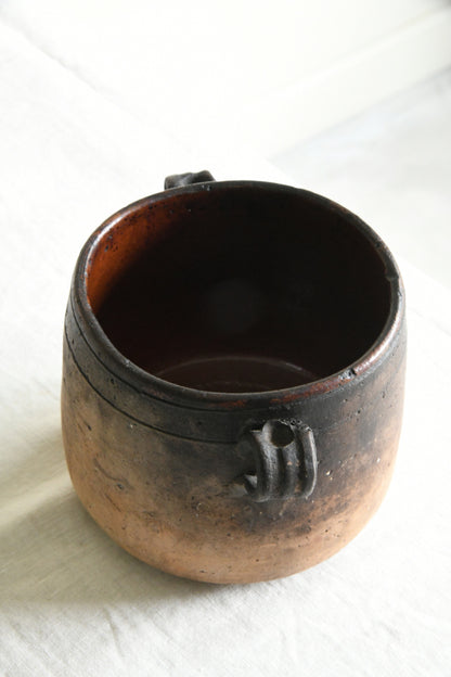 Antique French Vallauris Earthenware Cooking Pot