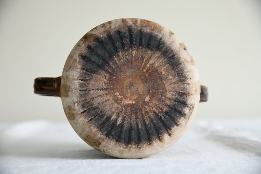 French Brown Glazed Earthenware Cooking Pot