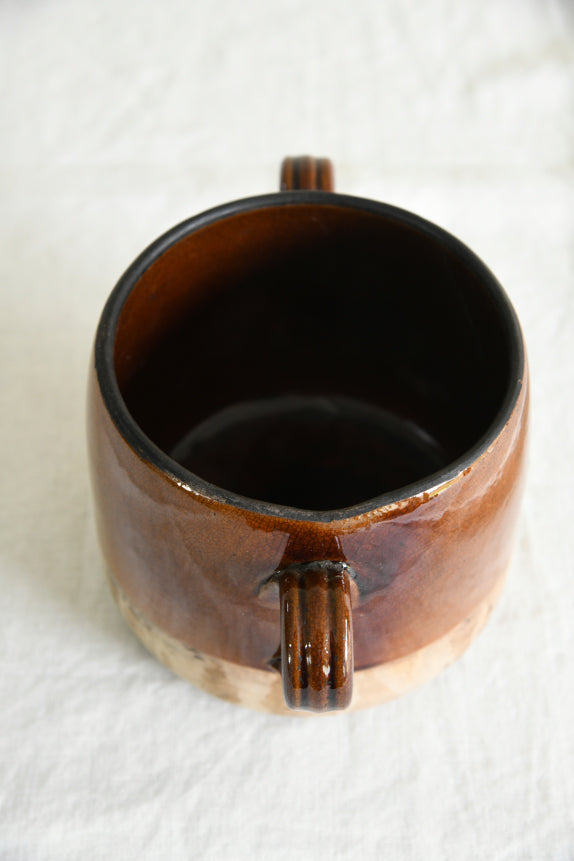French Brown Glazed Earthenware Cooking Pot