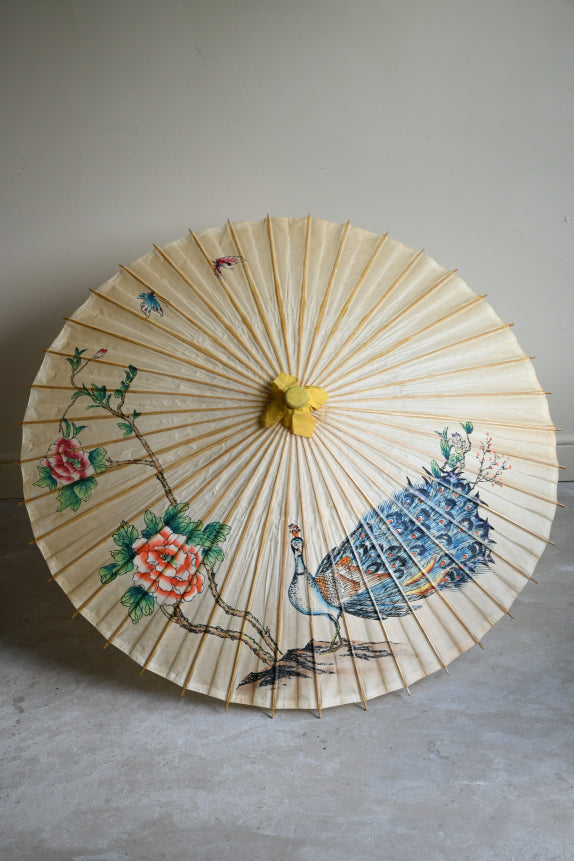 Vintage Chinese Paper & Bamboo Parasol