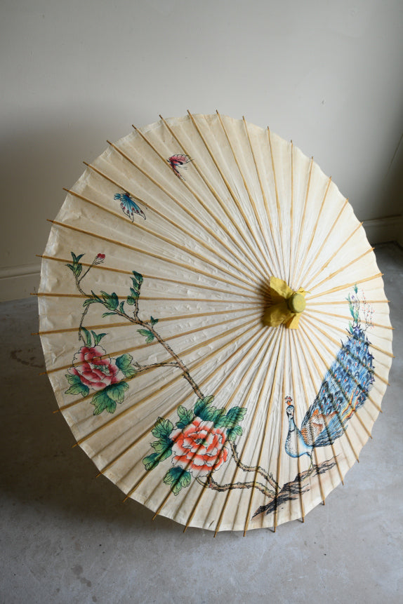Vintage Chinese Paper & Bamboo Parasol