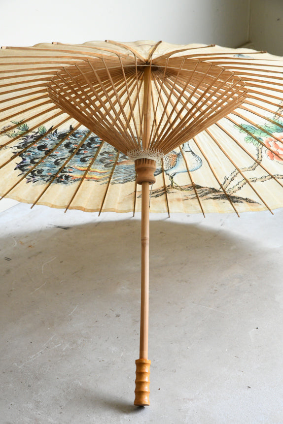 Vintage Chinese Paper & Bamboo Parasol