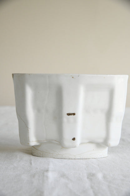 4 Vintage White Ceramic Jelly Blancmange Moulds