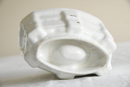 4 Vintage White Ceramic Jelly Blancmange Moulds