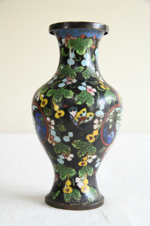Oriental Brass Enamelled Vase