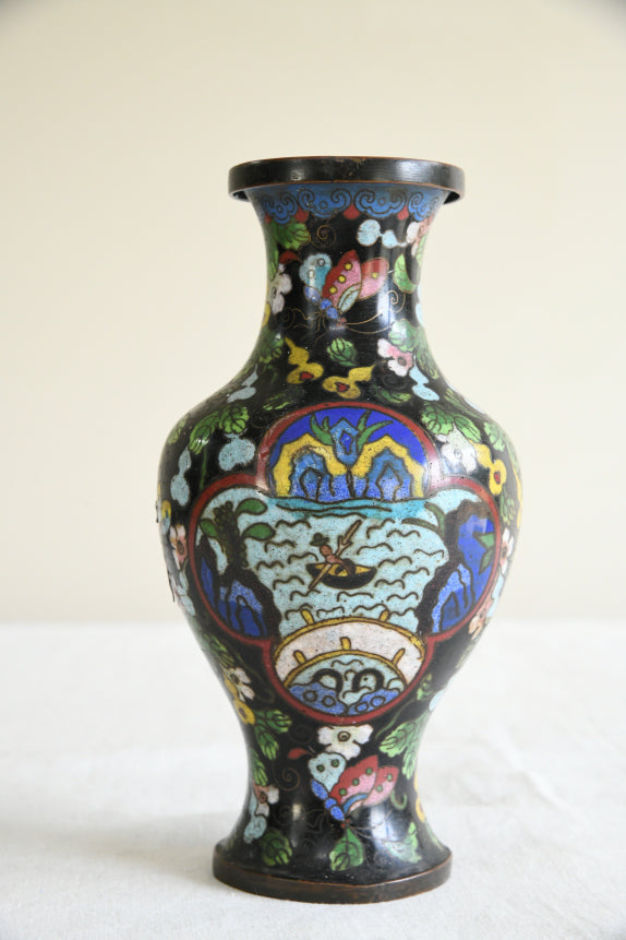 Oriental Brass Enamelled Vase