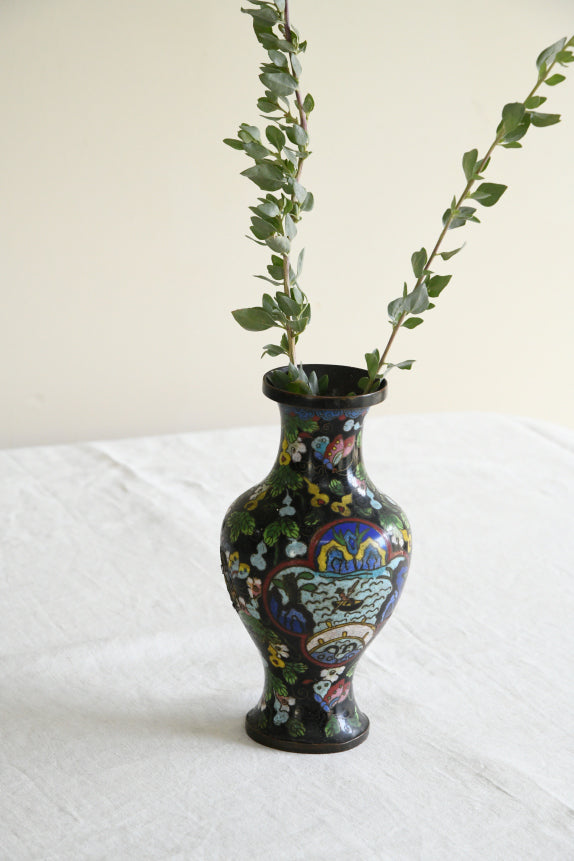 Oriental Brass Enamelled Vase